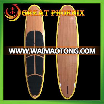 Wooden paper epoxy resin fiberglass stand up paddle board for surfing